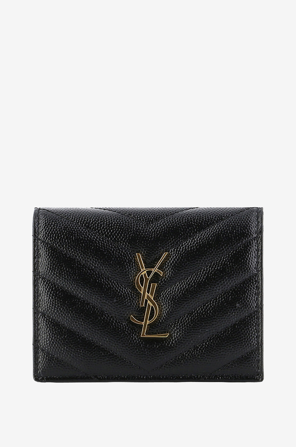 Cassandre compact quilted grain de poudre textured wallet
