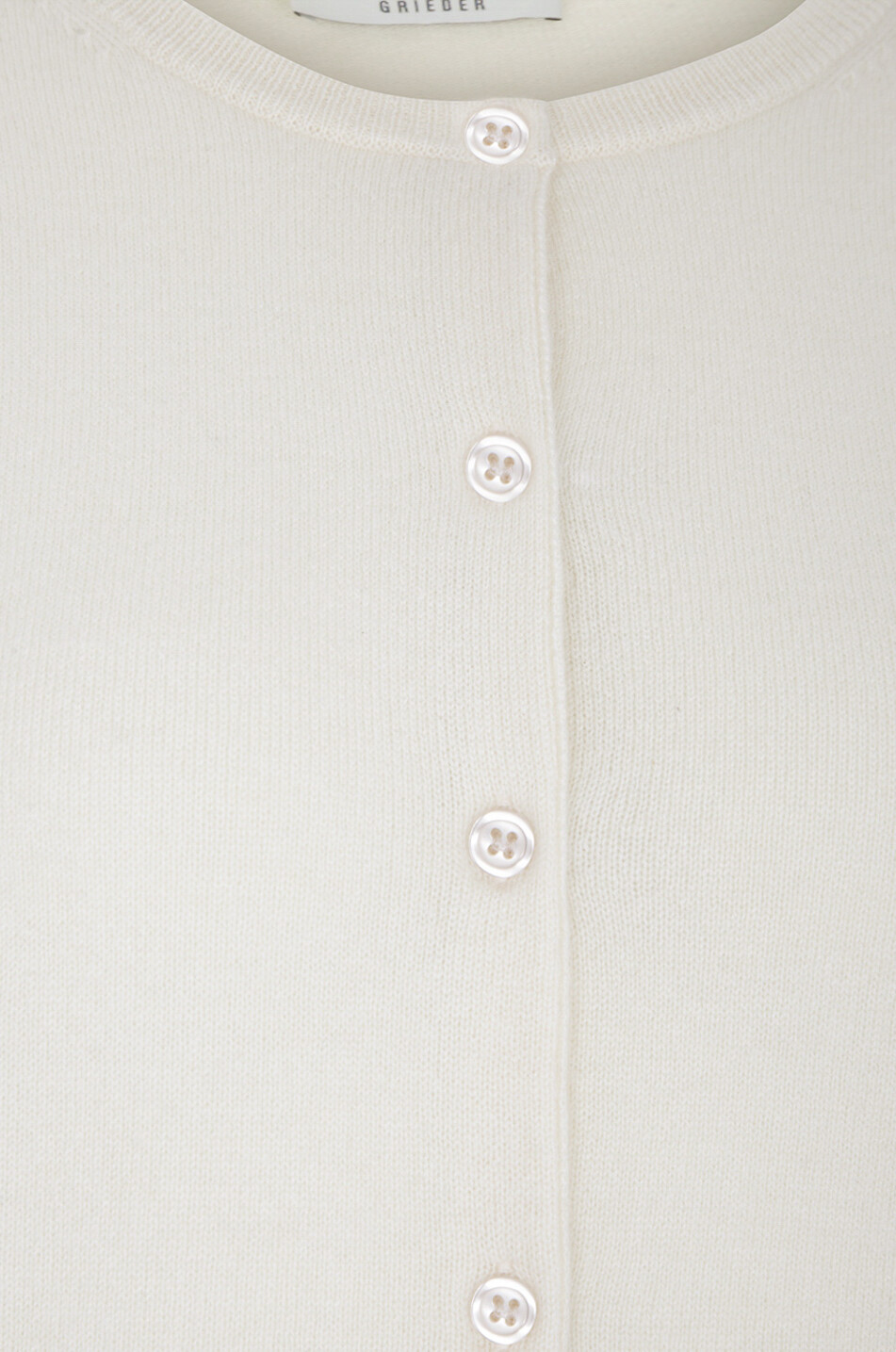 BONGENIE Feinstrick-Cardigan aus Kaschmir mit Rundhals Damen CREMEFARBEN 6