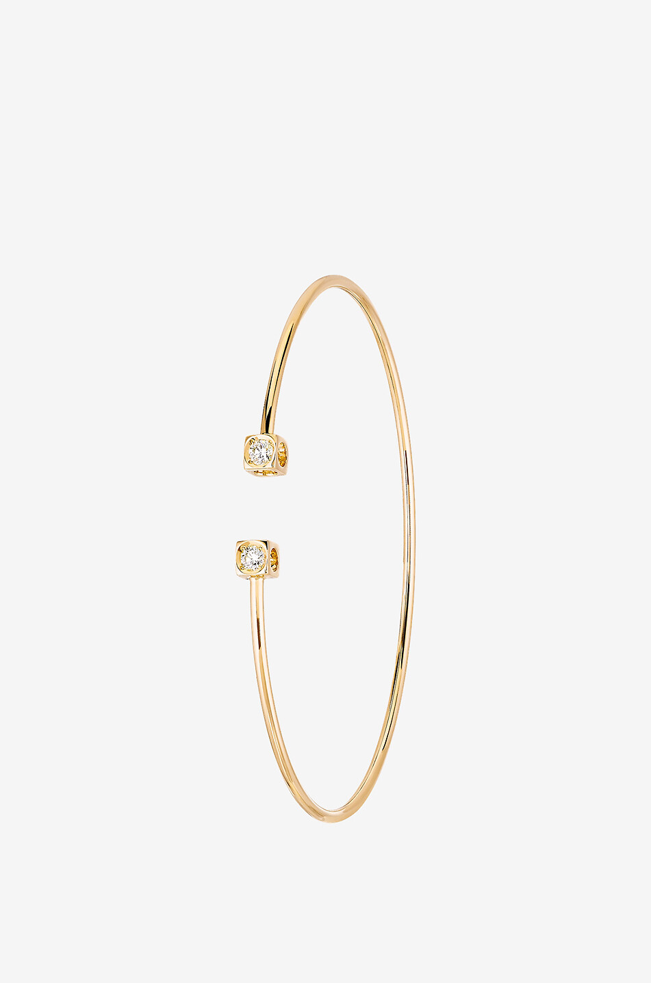 DINH VAN Jonc en or jaune et diamants Le Cube Diamant PM Femme JAUNE 1