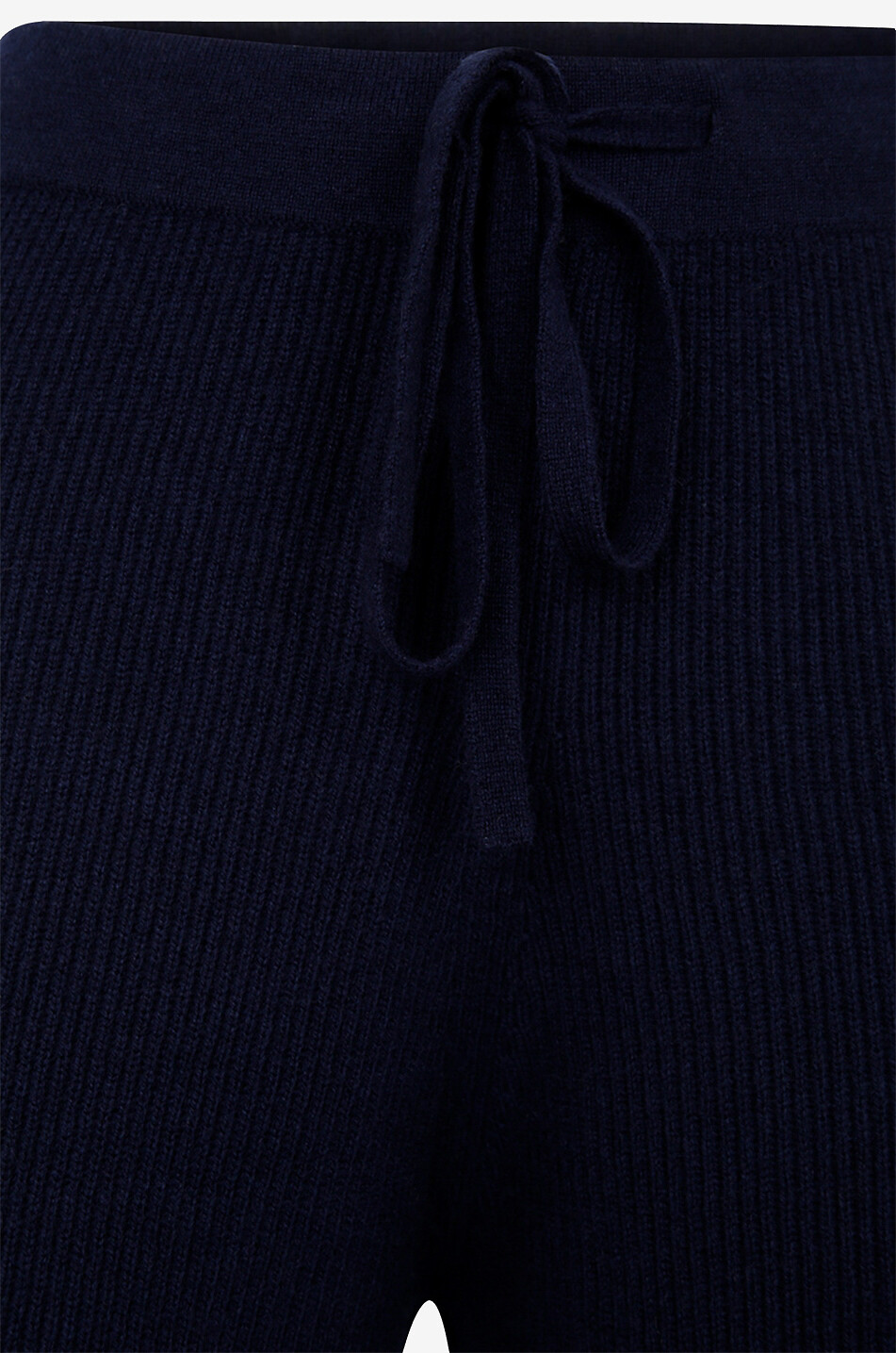 Rib knit wide-leg cashmere jogging trousers