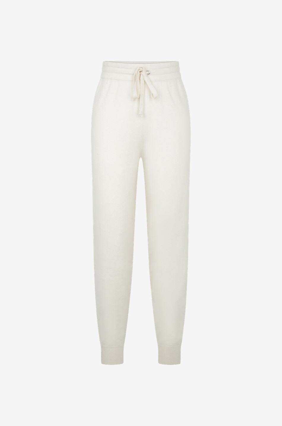 BONGENIE Pantalon de jogging en maille de cachemire Femme BLANC CASSE 1