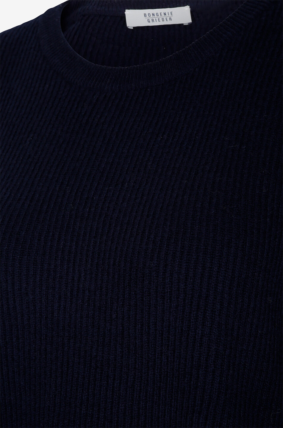 Boxy-Rundhals-Rippstrickpullover aus Kaschmir