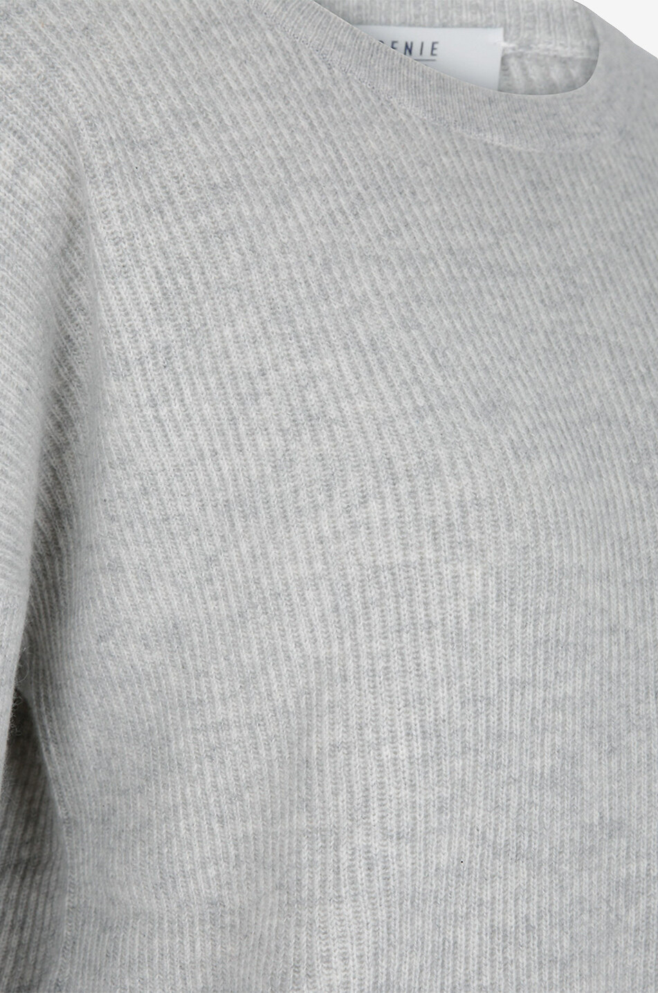 Boxy rib knit crewneck cashmere jumper