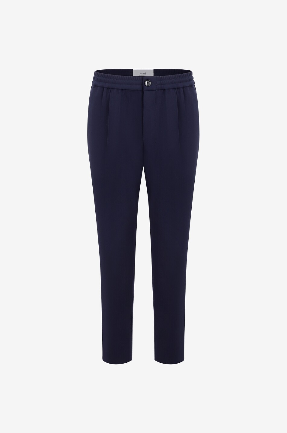 Wool blend trousers with waistband tucks