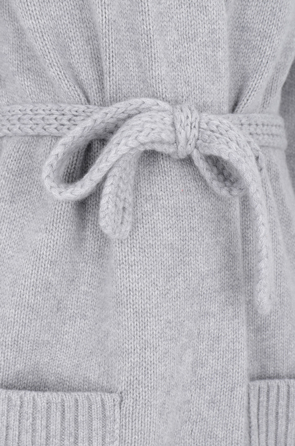 Belted embroidered long jacquard cardigan