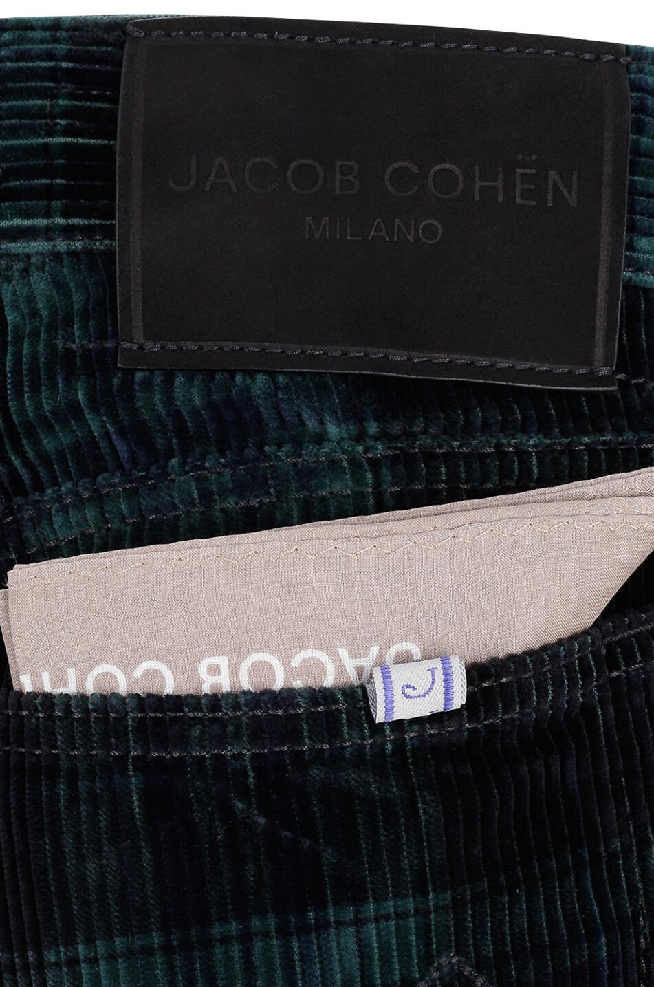 JACOB COHEN Bard checked corduroy slim fit trousers Men DARK BLUE 3
