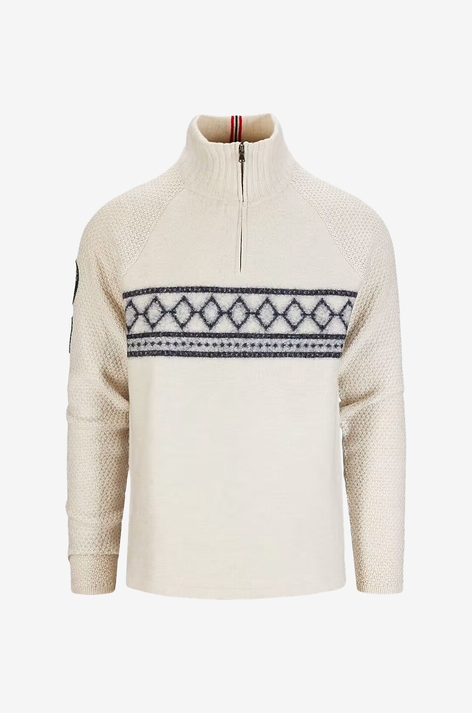 Flag adorned half-zip ski jumper