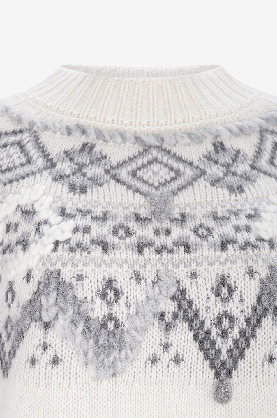 ERMANNO SCERVINO Bestickter Jacquard-Pullover aus Kaschmir Damen WEISS 3