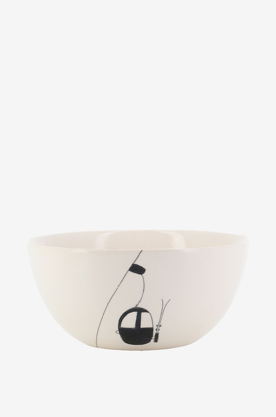 THREE SEVEN PARIS Ski Lift Simple small earthenwear bowl Home BLACK 1
