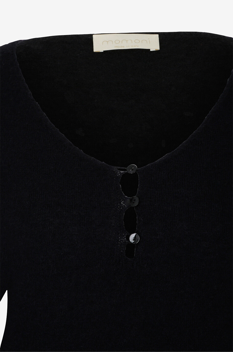 MOMONI Pull à col en V Eloi Femme NOIR 3