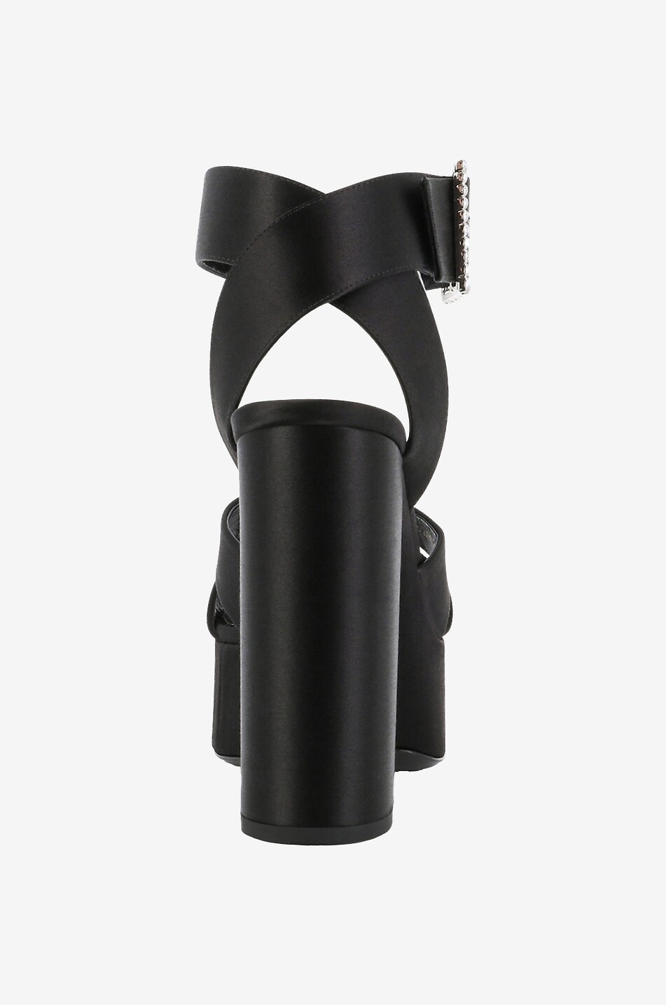 SAINT LAURENT PARIS Bianca 85 satin platform sandals Women BLACK 4