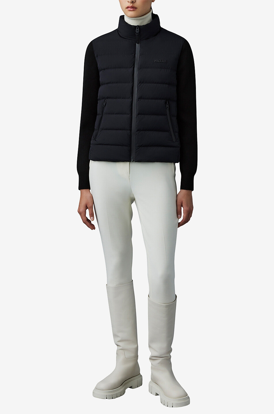 Kurze Materialmix-Daunenjacke Oceane-City