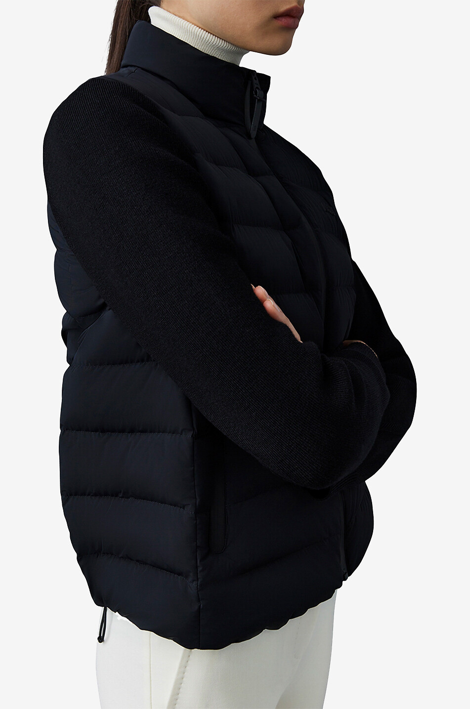 Kurze Materialmix-Daunenjacke Oceane-City