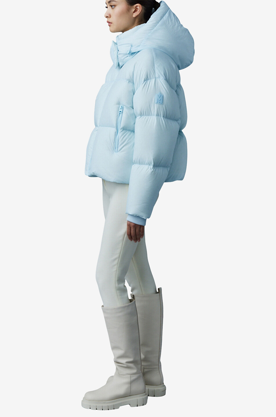 MACKAGE Kurze warme Daunenjacke mit Kapuze Tessy Damen HELLBLAU 3