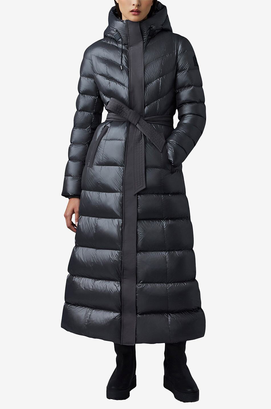 MACKAGE Doudoune longue cintrée Calina-R Femme GRIS FONCÉ 2