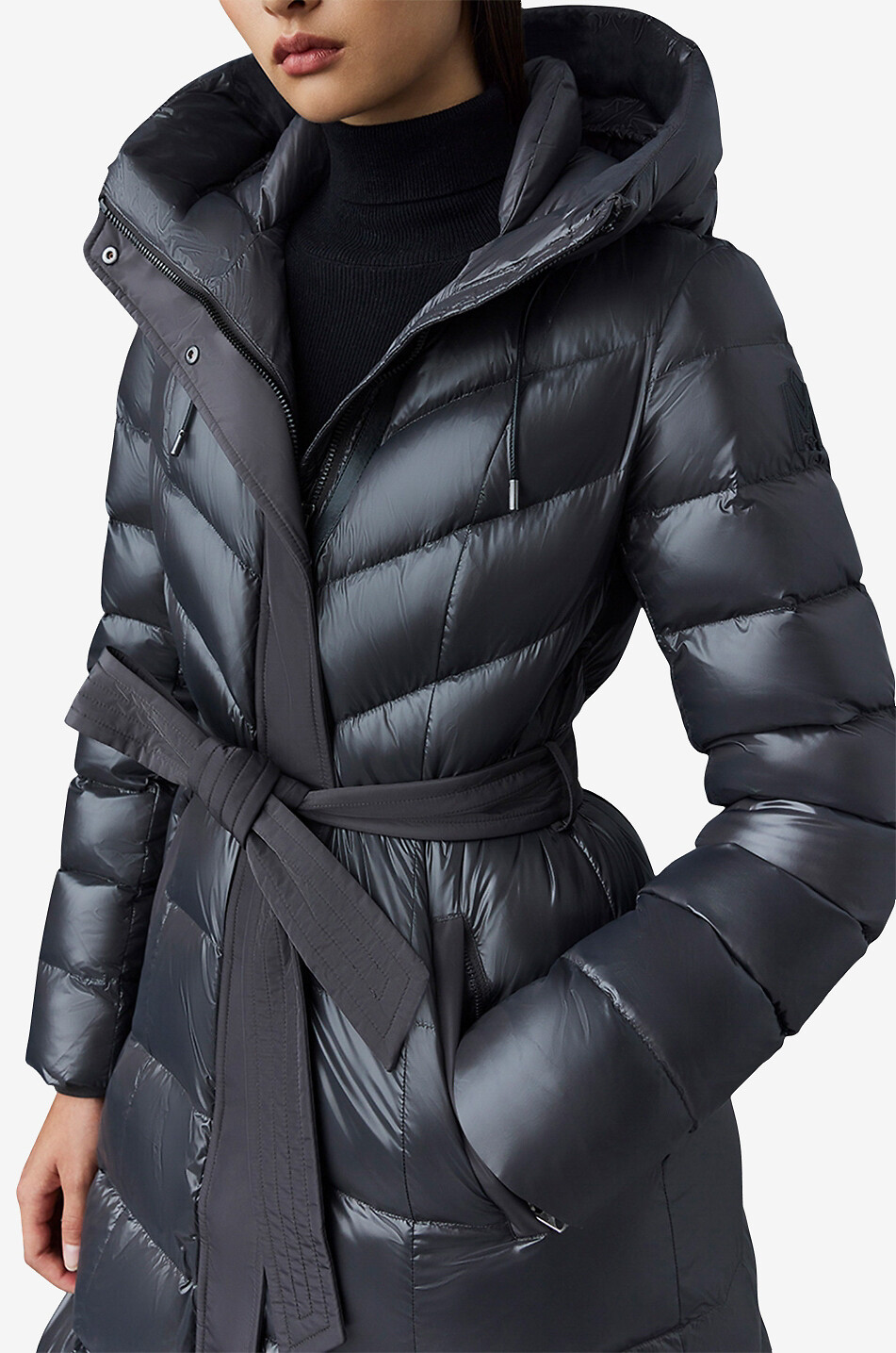 MACKAGE Doudoune longue cintrée Calina-R Femme GRIS FONCÉ 5