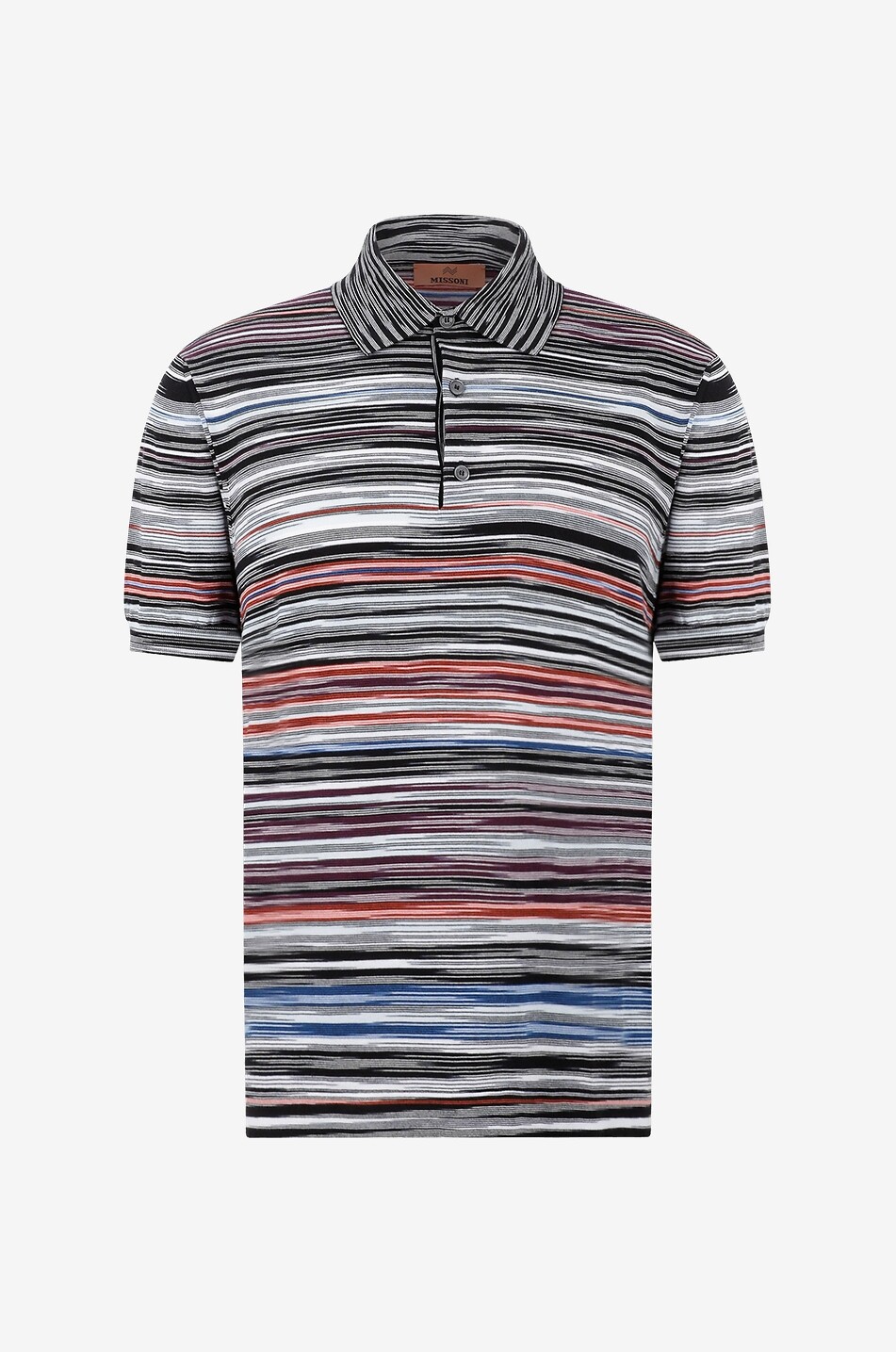 Feinstrick-Polohemd mit unregelmässigen Streifen