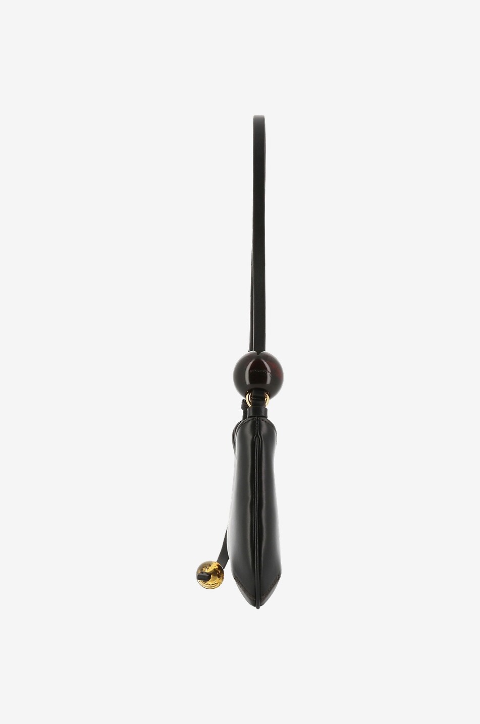 JACQUEMUS Le Bisou Perle smooth leather shoulder bag Women BLACK 4