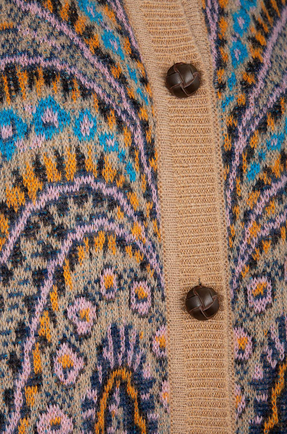 Cardigan jacquard long Paisley Palms