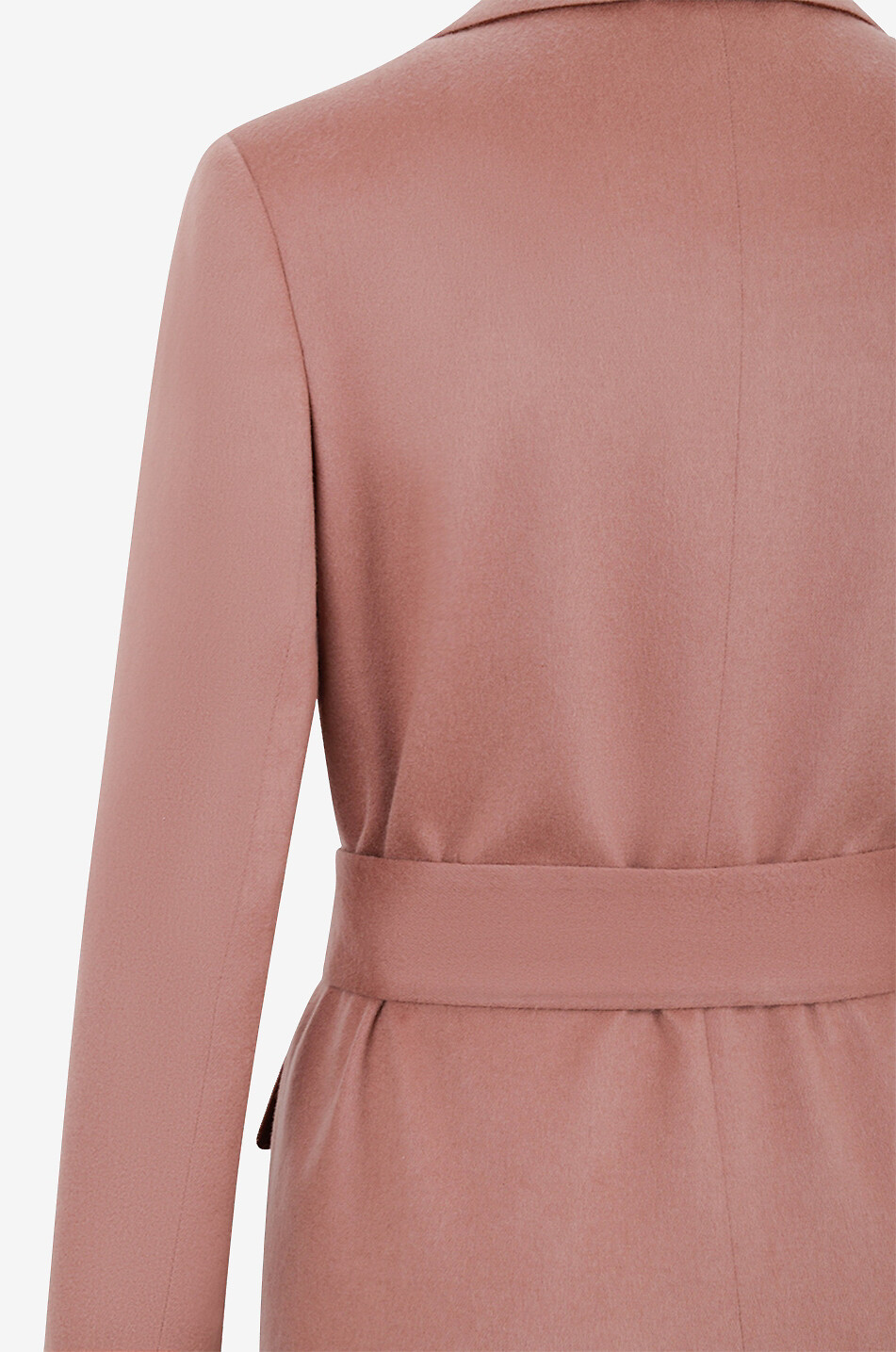 Cashmere flannel three-quarter coat