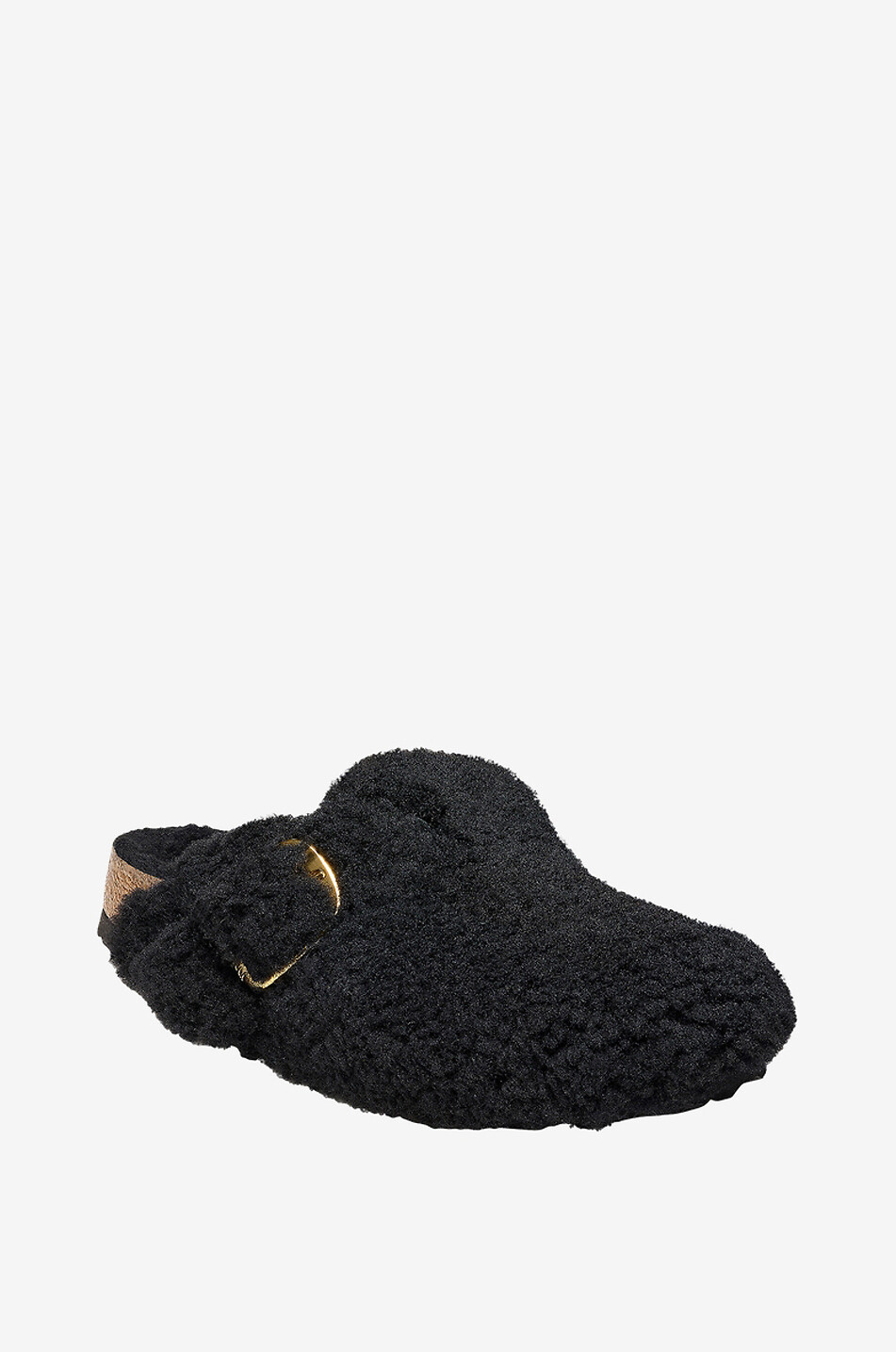 BIRKENSTOCK Clogs aus Shearling Boston Big Buckle Damen SCHWARZ 1