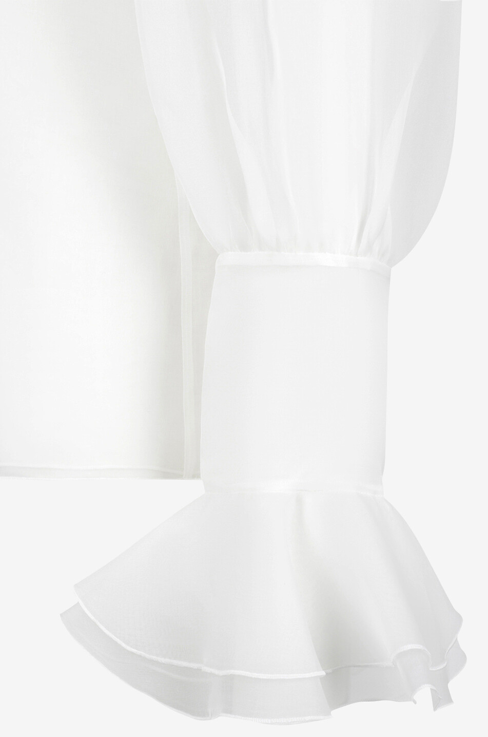 GIAMBATTISTA VALLI Flounced organza blouse with pintucks Women EGGSHELL 3