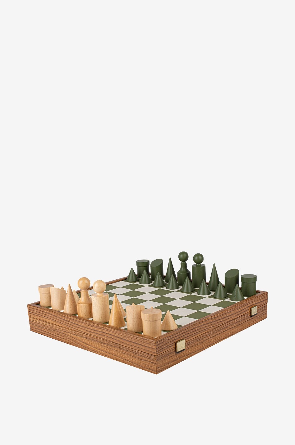 MANOPOULOS Jeu d'échecs en bois et similicuir Bauhaus Style Maison VERT 2