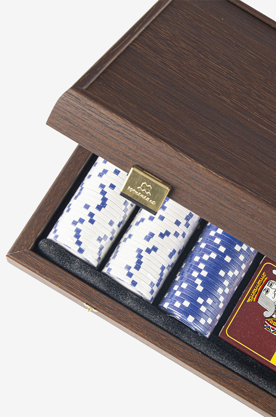 MANOPOULOS Jeu de poker en coffret effet bois de noyer Maison MARRON 4