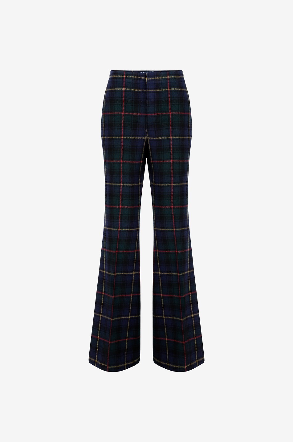 Ausgestellte Wollhose mit hohem Bund und Schottenkaros