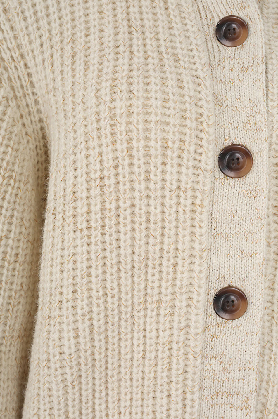 SOEUR Wesley rib knit cardigan with stand-up collar Women Light beige 3