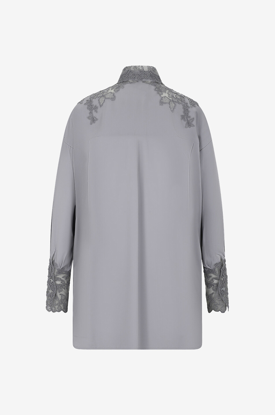Lace and silk oversize shirt