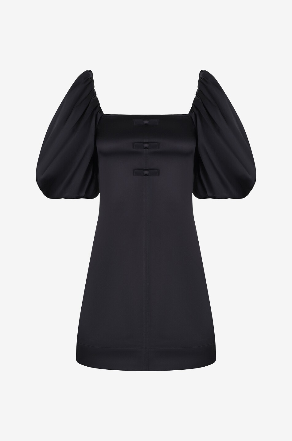 Mini robe en satin à manches bouffantes