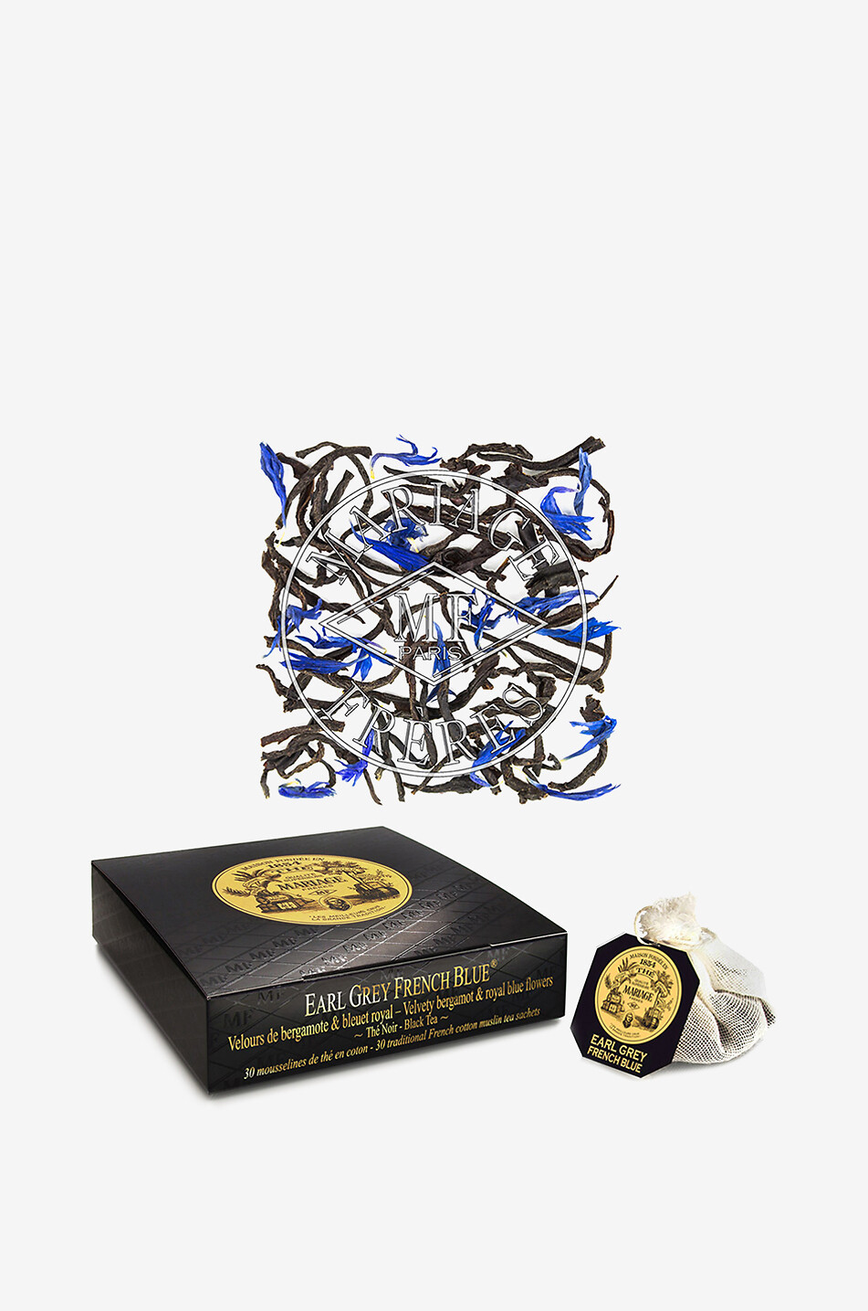 MARIAGE FRERES Aromatisierter Schwarztee in Teebeuteln Earl Grey French Blue Haus BUNT 1