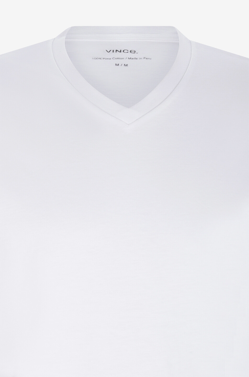 VINCE T-shirt à col V en coton Pima Homme BLANC 3