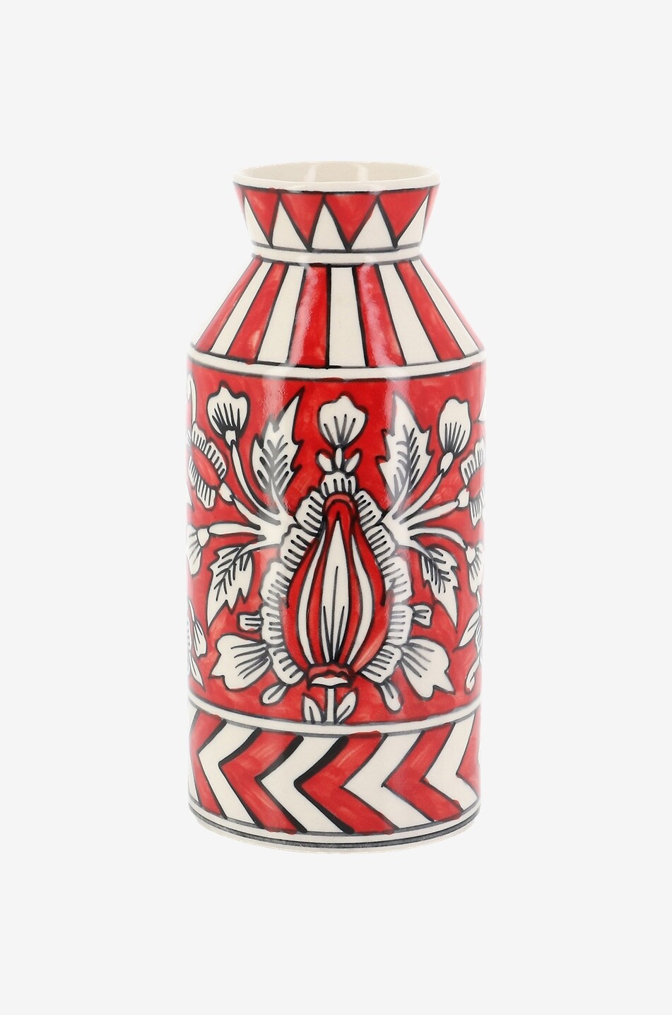 CAROLINE DE BENOIST Moyen Rouge Blanc ceramic vase Home RED 1