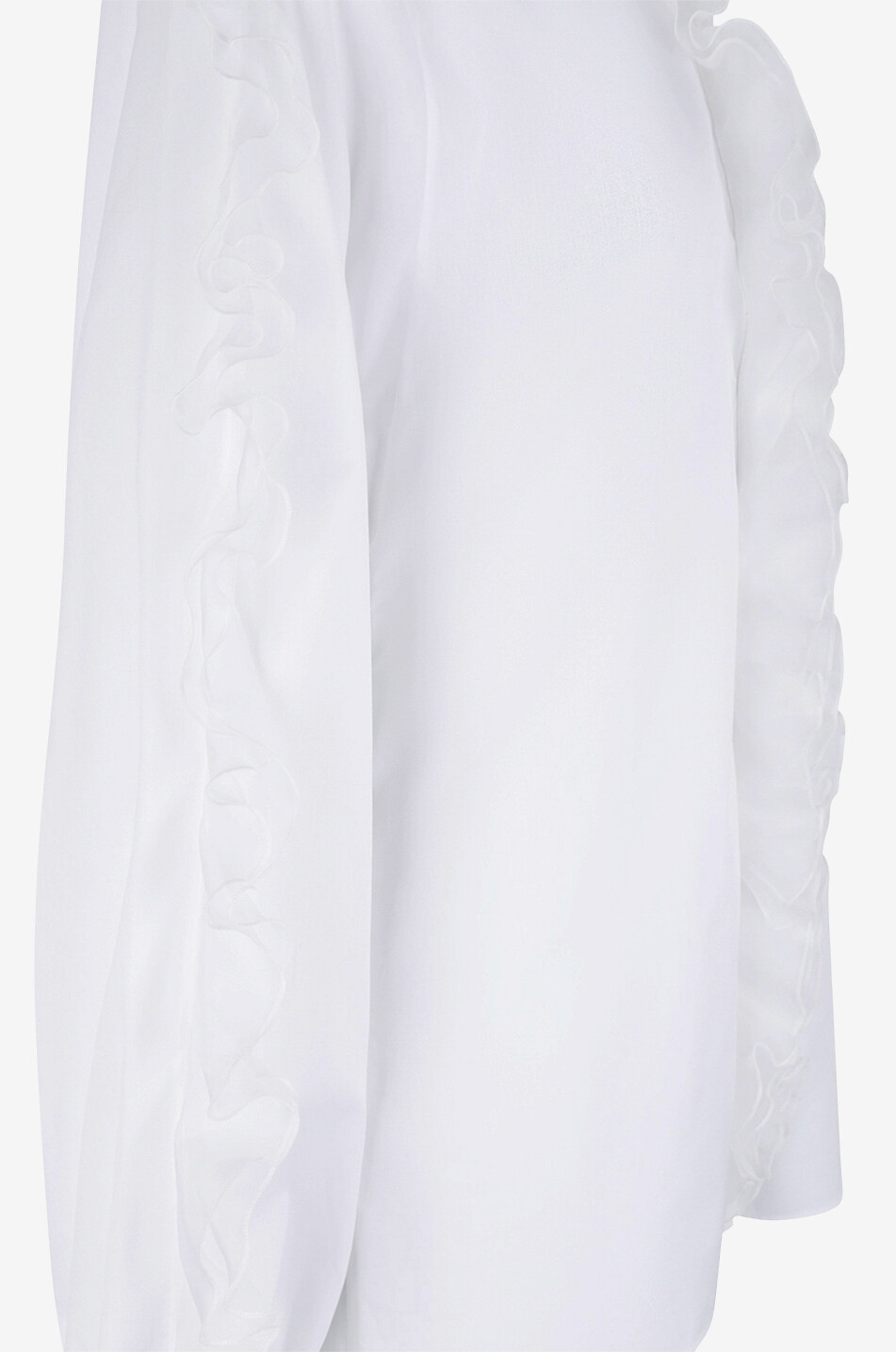 GIAMBATTISTA VALLI Blouse en popeline à volants en organza Femme BLANC 3