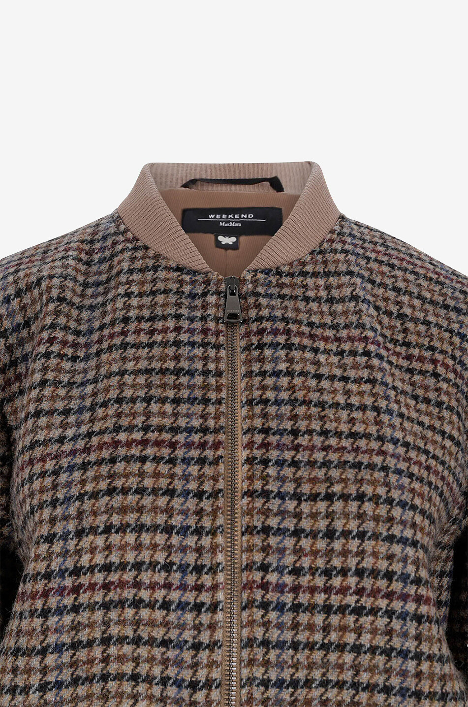 WEEKEND MAX MARA Bomber en laine pied-de-poule Treviso Femme MARRON 3