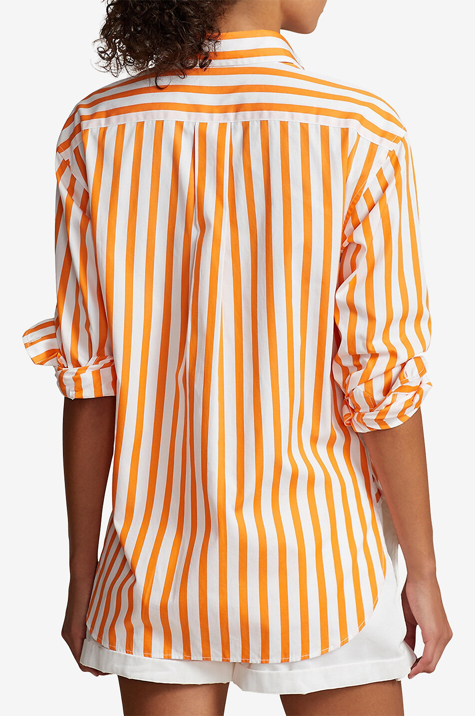 POLO RALPH LAUREN Lässiges Baumwollhemd mit Streifen Damen ORANGE 3