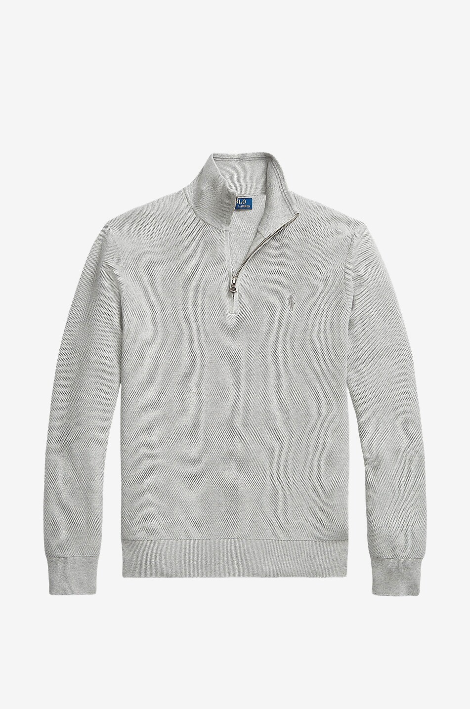 Pull en maille piquée à col montant zippé Pony