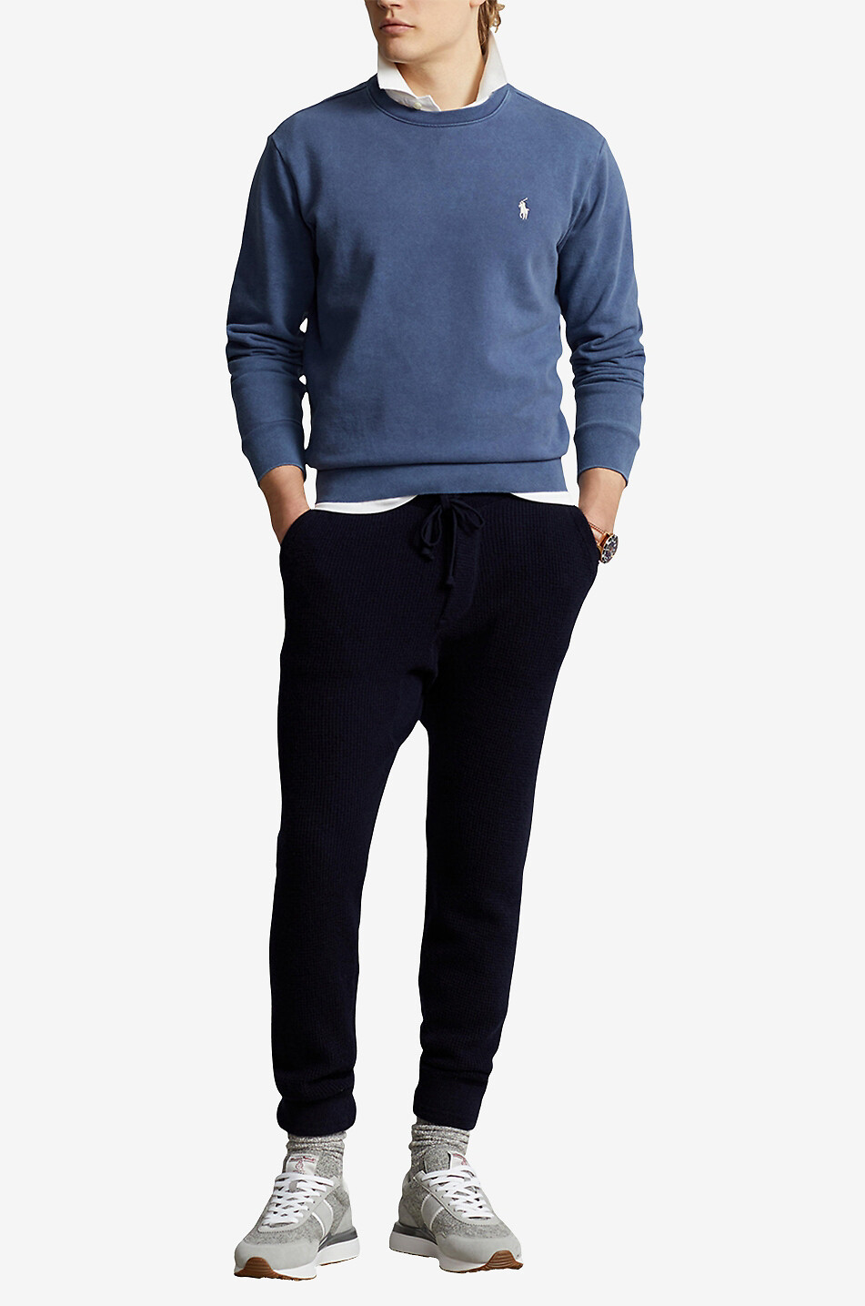 POLO RALPH LAUREN Sweat-shirt léger à col rond Pony Homme BLEU FONCE 4