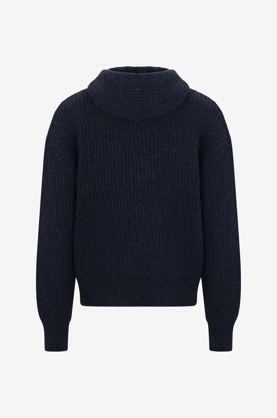 Hooded chunky rib knit jumper