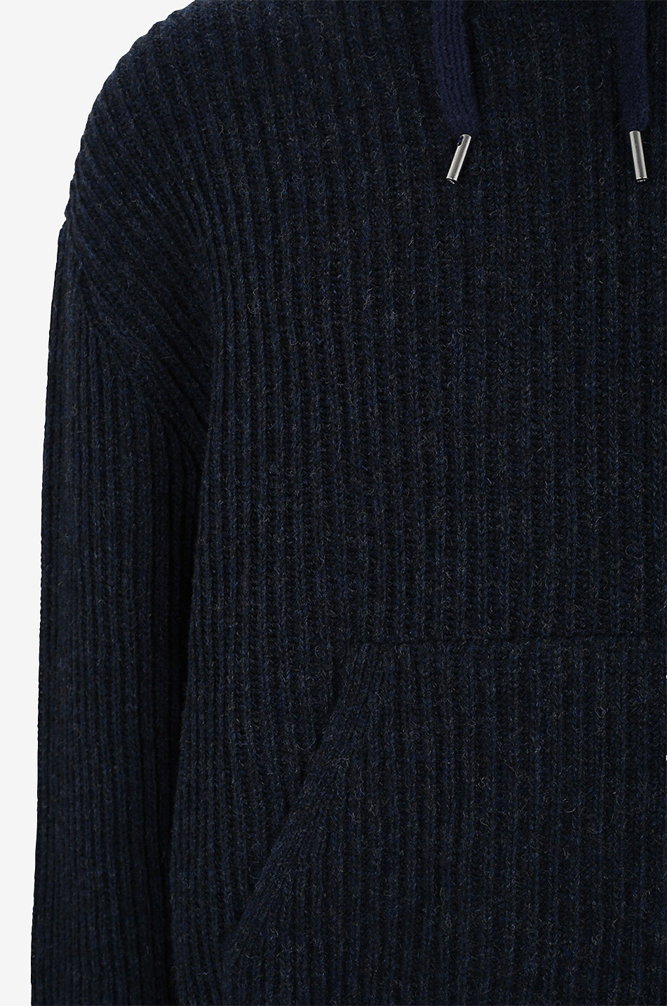 AMI Dicker Rippstrick-Kapuzenpullover Herren DUNKELBLAU 3