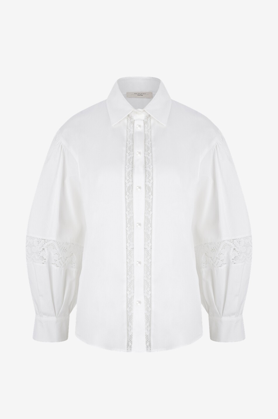 WEEKEND MAX MARA Hemd aus Popeline und Spitze Samuele Damen WEISS 1