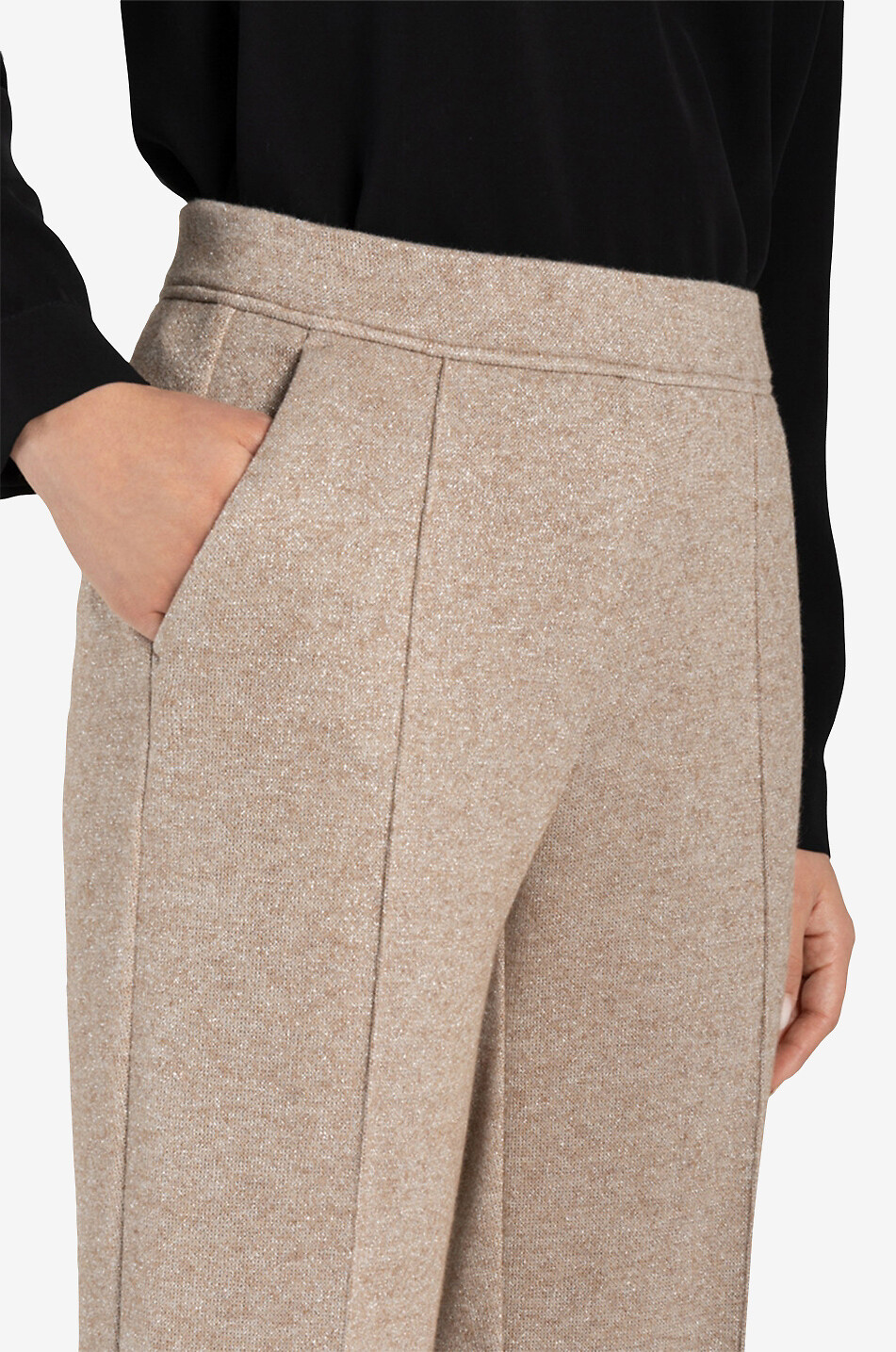 Weite Hose aus glitzerndem Strick Ava