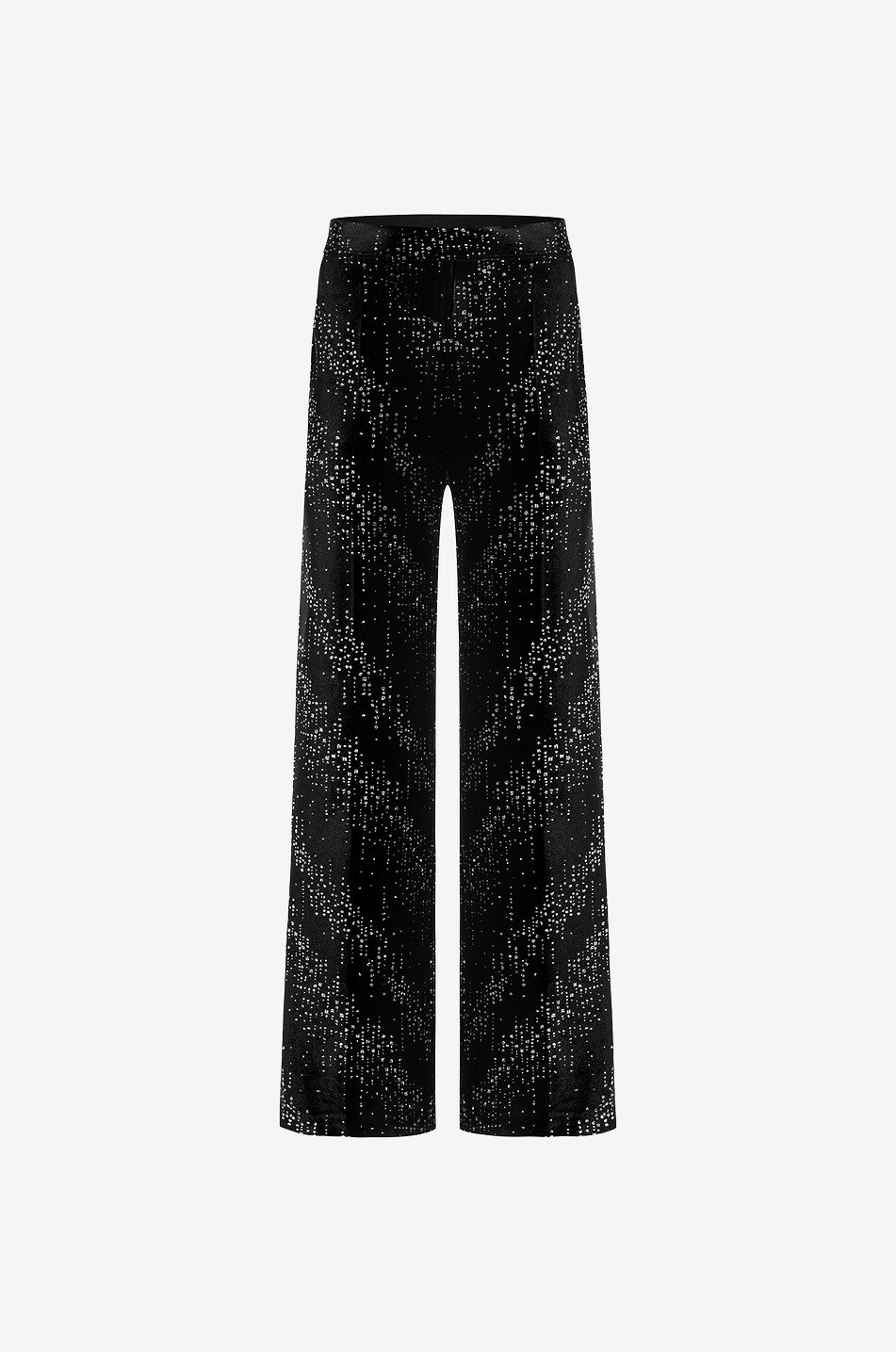 Pantalon large en velours à paillettes Ava