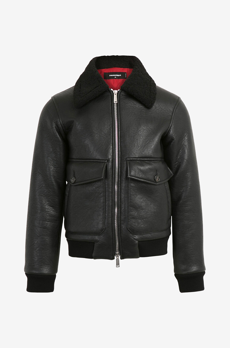 Faux leather and shearling jacket