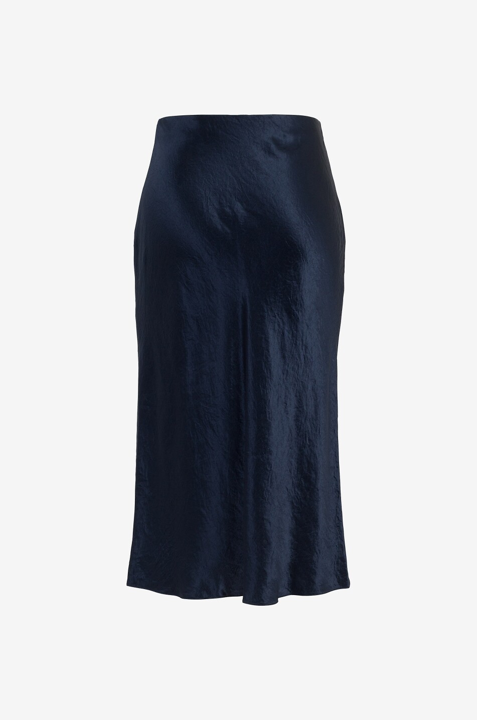 VINCE Crinkle effect satin midi skirt Women MEDIUM BLUE 2