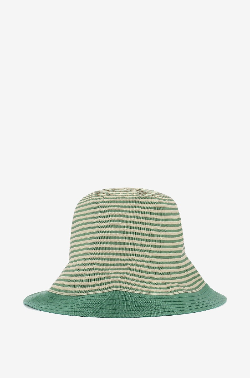 GREVI Chapeau cloche en gros-grain à rayures Femme VERT 1