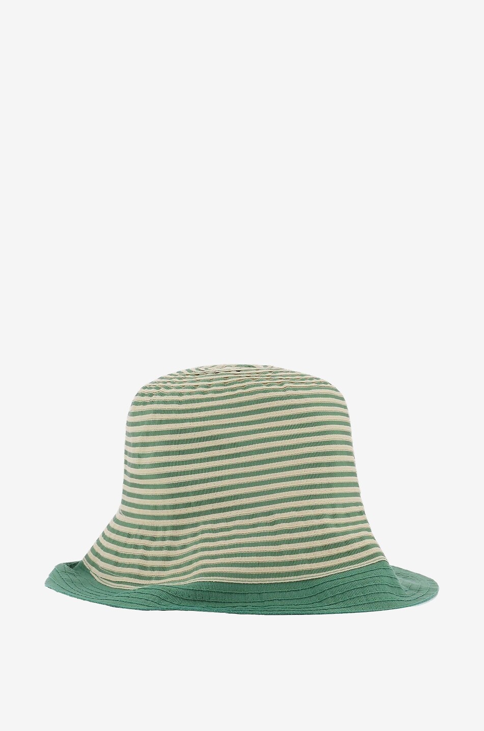 GREVI Chapeau cloche en gros-grain à rayures Femme VERT 2