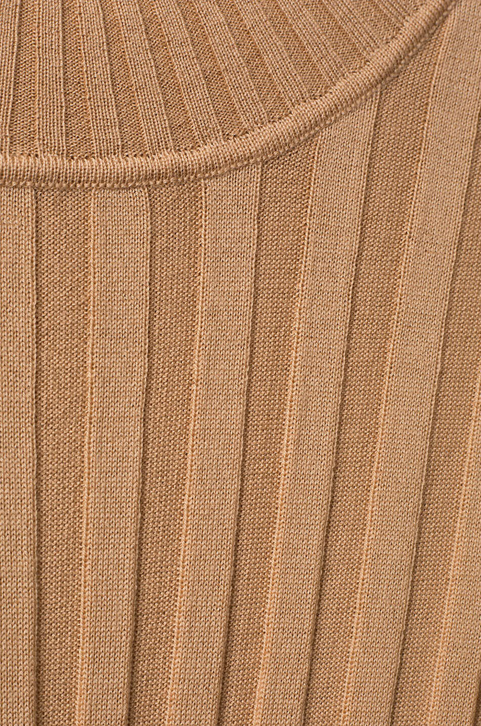 BONGENIE Thin rib knit sheath jumper with mock collar Women CAMEL 3